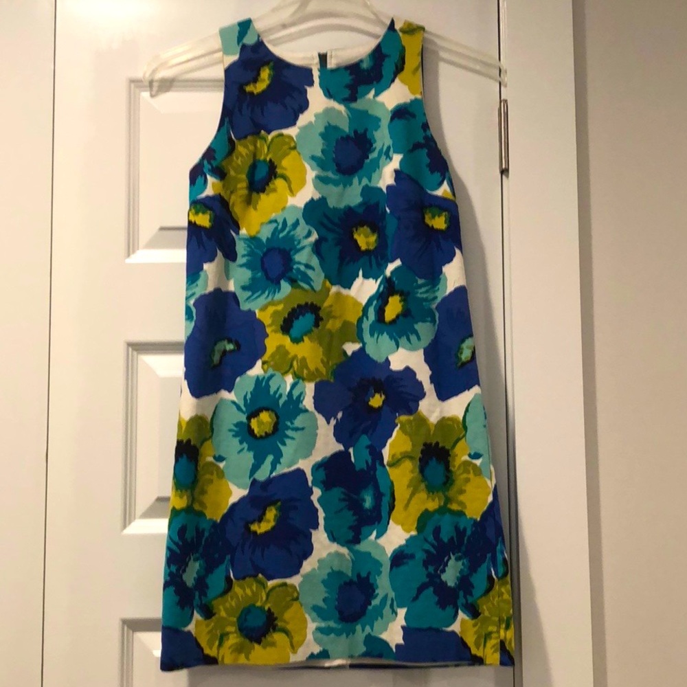 Ann Taylor LOFT Blue & Green floral dress SZ 2
